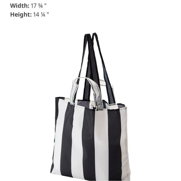 IKEA Skynke Polka Dot Nylon Reusable Shopping Bag Tote Red Black Set of 5 - Picture 6 of 7